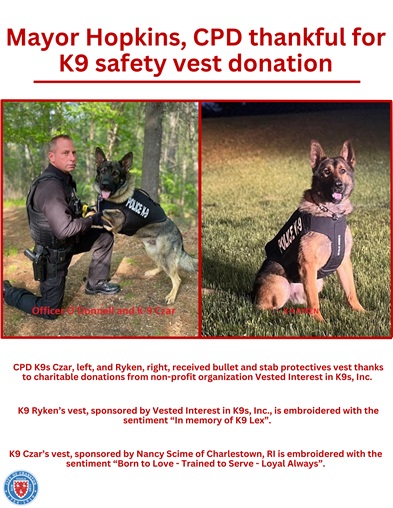 Mayor Hopkins, CPD thankful for K9 safety vest donation